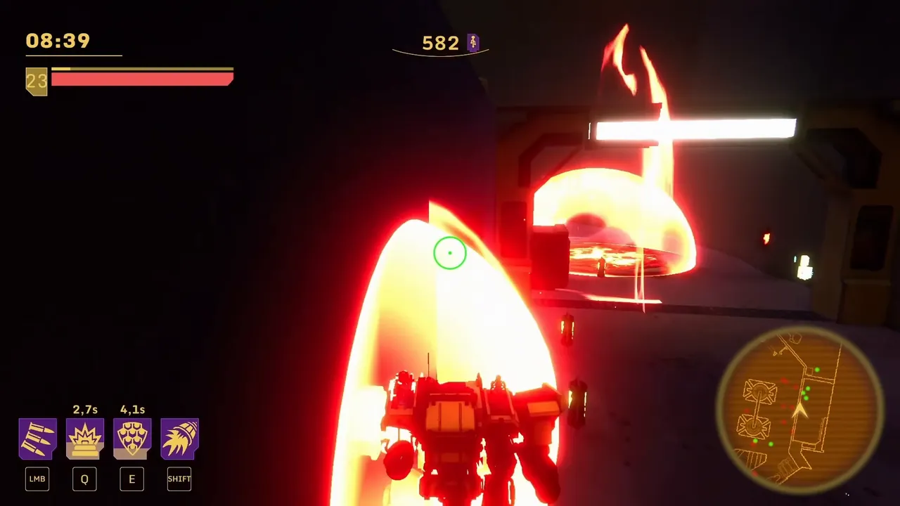 Close call with an incoming boss attack