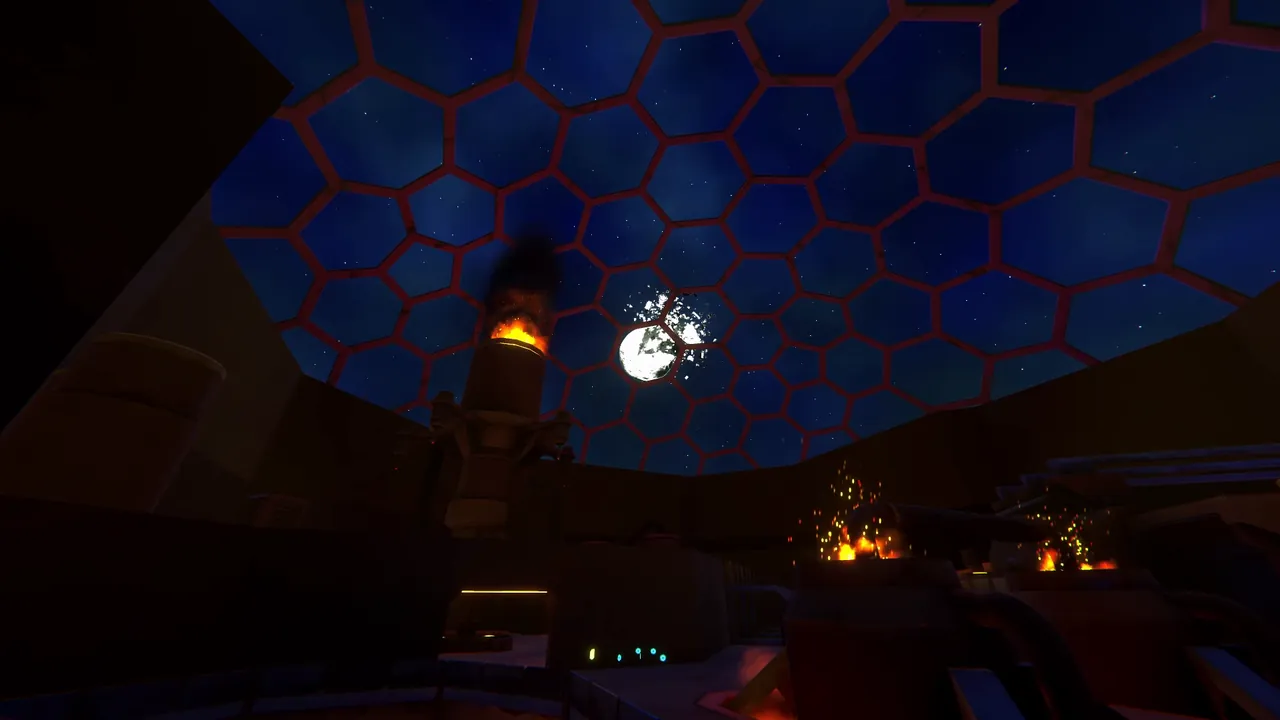 Boss arena under the hexagon dome