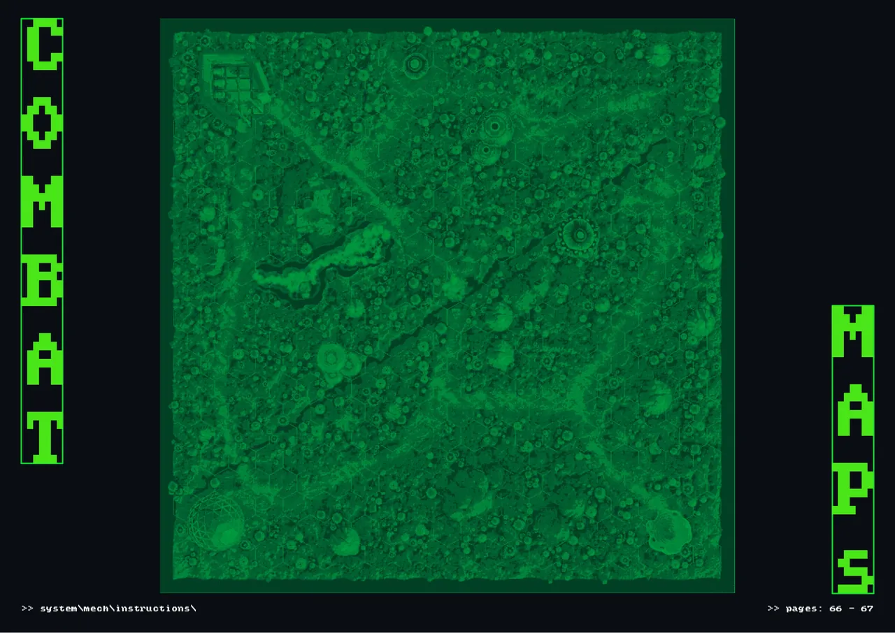 Hex combat map of the fungal wasteland